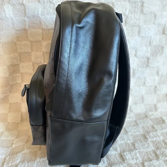 NWT!Rare! Coach F72483 Men's Houston Backpack In Signature Canvas Mahogany Black